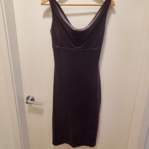 Fitted velour cocktail dress